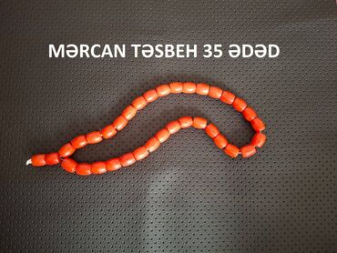 təsbeh: Mərcan təsbeh, daşdir .Hind okeaininda süni qaydada yetişdirilir.58 qr