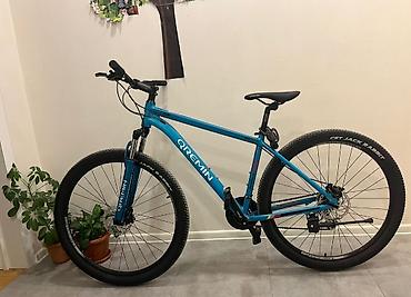 руль для велосипеда: Qremin dağ velosipedi. Mavi rəngli, sərt çərçivəli MTB tipli — 1