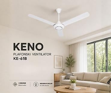 pdp koncentrat za vlagu: KENO plafonski ventilator KE-61B - Elegantni beli ventilator sa 3 — 1