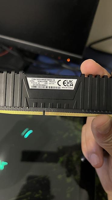 Комплектующие для ПК: Оперативная память (RAM) для ПК Corsair, 16 ГБ, 3600 МГц, DDR4, Для ПК, Б/у — 1