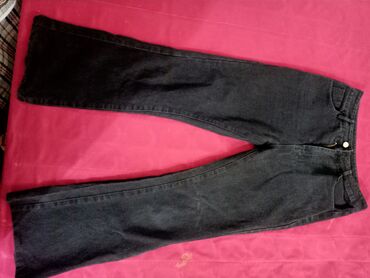 джинсы чёрные: Клеш, Высокая талия