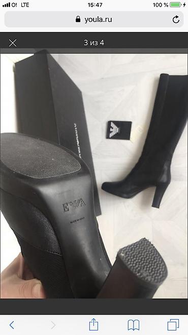 armani обувь: Сапоги, 36, Emporio Armani, Б/у, цвет - Черный, Самовывоз, Платная доставка — 2