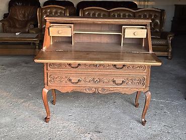 Stilski radni stolovi: Drveni pisaći biro/sekreter u klasičnom stilu - Masivno drvo u toploj — 5