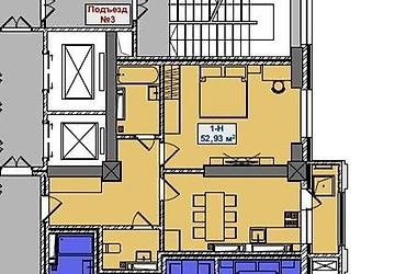 жк element: 1 комната, 53 м², Кок-Жар мкр Элитка, 11 этаж, ПСО (под самоотделку) — 2