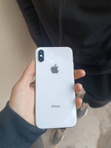 айфон х: IPhone X, Б/у, 64 ГБ, Серебристый, Чехол, 100 %
