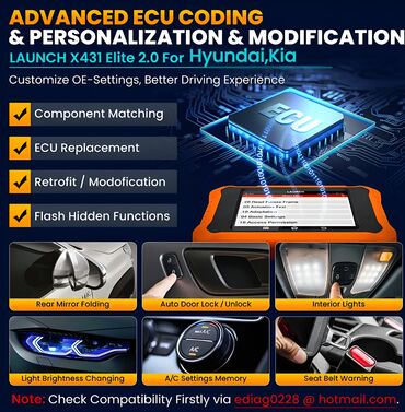 Alati za automobile: Novo - Launch Creader Elite V2.0 OBD2 Kia, Hyundai, Genesis Potpuna — 12