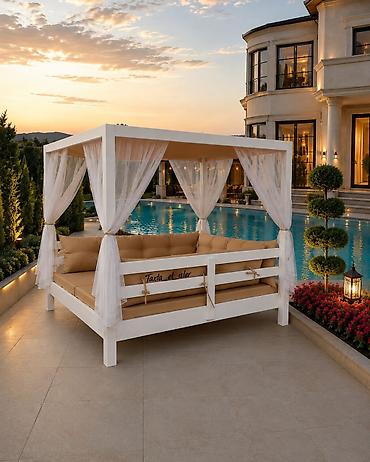 bağ divan: Bağ üçün baldaxanlı lounge-divan Ölçü 185x210 sm, hündürlük 195sm - — 3