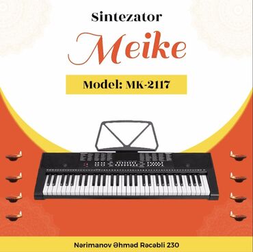 klaviatura baku: Meike Sintezator Model: MK-2117 🚚Çatdırılma xidməti mövcuddur