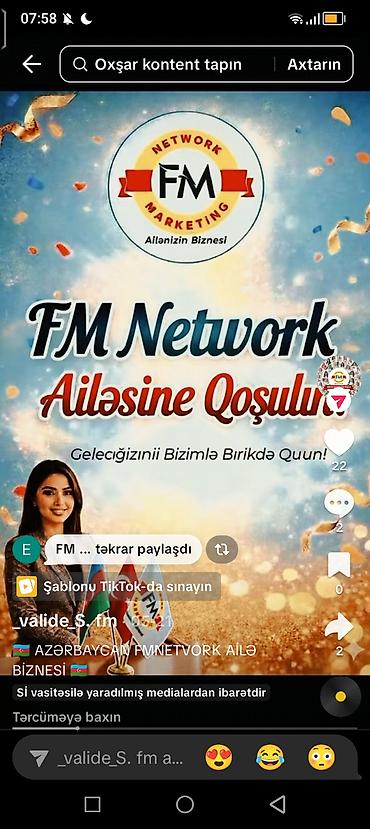 FM Network – Şəbəkə Marketinqi ilə gəlirinizi artırın Təklif: - FM