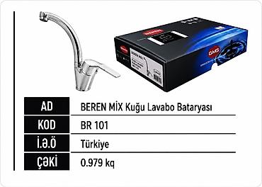 drenaj boruları: Məhsul: BEREN MIX Quğu Lavabo Batariyası Kod: BR 101 İstehsal ölkəsi — 1