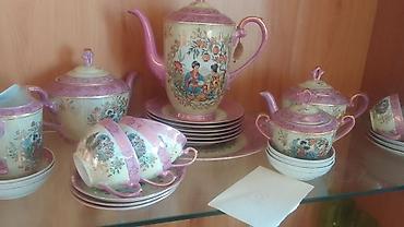 cay servizi: Çay dəsti, rəng - Çəhrayı, Farfor, Almaniya — 2
