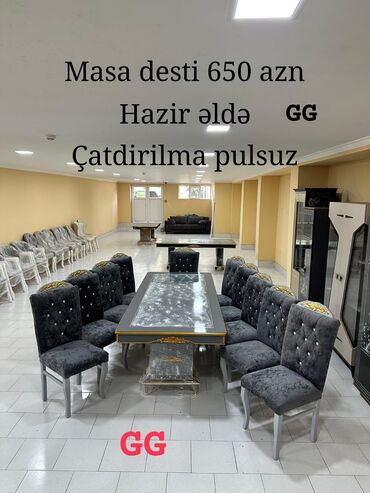 Masa və oturacaq dəstləri: Qonaq otağı üçün, Yeni, 6 stul