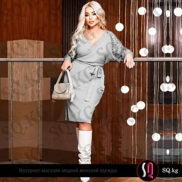 Повседневные платья: Повседневное платье, Лето, Длинная модель, На запах, L, 3XL — 1