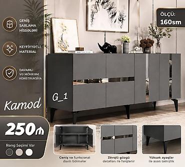 güzgülü komod: Kamod – 160 sm - Geniş saxlama hissələri: içəridə funksional bölmələr — 1
