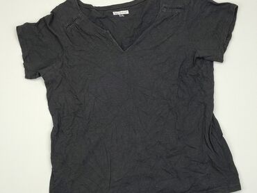czarne t shirty z dekoltem v: T-shirt, Inextenso, 2XL, stan - Dobry