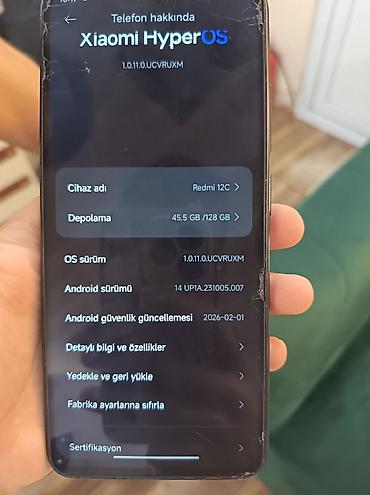 ipad 4 mini: Redmi 12C, 128 GB, rəng - Qara, İki sim kartlı, Barmaq izi, Simsiz şarj — 5