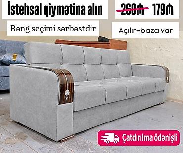 Açılan mexanizmli divan – baza ilə - Rəng seçimi sərbəstdir - Yumşaq