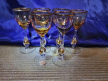 autima: Case kristal,Bohemija,rucni rad za zestoko pice 1950g+. Case — 6