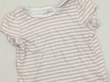 sweterek w paski z serduszkiem: T-shirt, H&M, 8 years, 122-128 cm, condition - Good