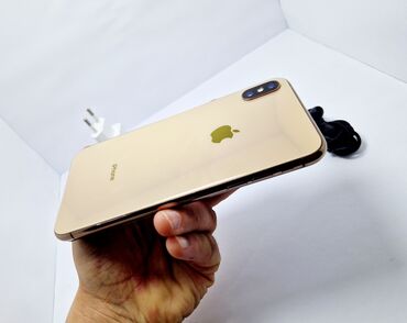 Apple iPhone: IPhone Xs Max, Б/у, 256 ГБ, Золотой, Наушники, Зарядное устройство, Защитное стекло, 100 %