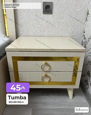 Tumba – 40×40×50 sm - İki çekmecəli model - Korpus və ön panellər: 18