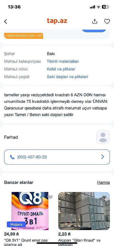 Бетонные плиты перекрытия: Beton səki daşları və dekorativ döşəmə plitələri - Material at lalafo.az — 4 Бетонные плиты перекрытия: Beton səki daşları və dekorativ döşəmə plitələri - Material — 4