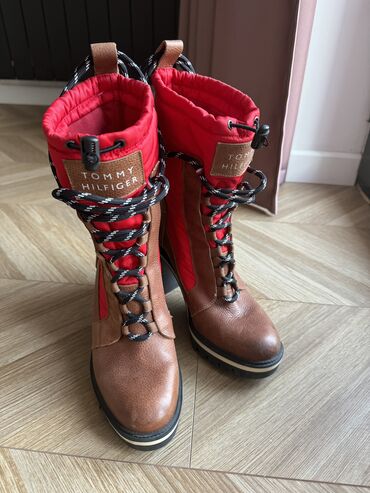 обувь columbia: Сапоги, 38, цвет - Красный, Tommy Hilfiger