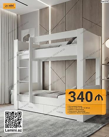 İki mərtəbəli çarpayı – La Mini - Ölçülər: D 80 x H 180 x E 180 sm -