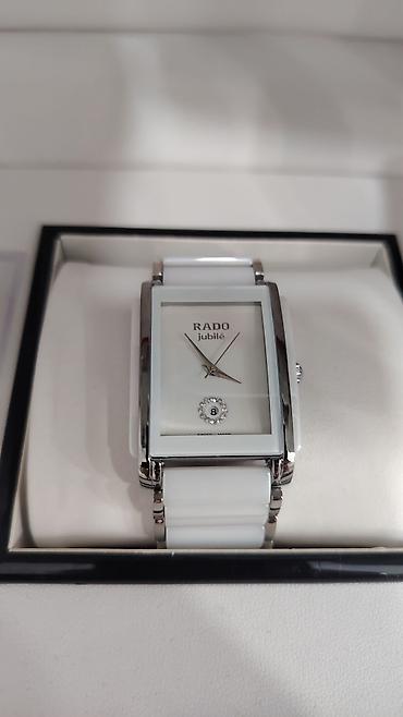 islenmis saat: Rado Jubilé kolleksiyası – ağ keramikli kvadrat/ düzbucaqlı korpuslu — 2