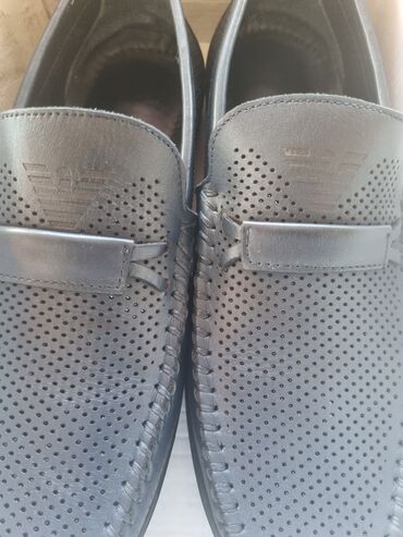 высокие мужские туфли: Təmiz makasin - Rəng: Tünd mavi/qara təmiz dəridi. 130 manata