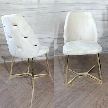 Stolice: Barske/dining stolice sa zlatnim metalnim nogama i mekanim — 1