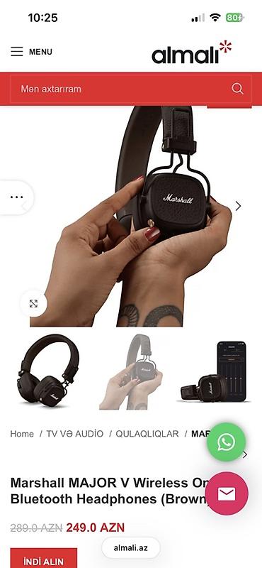 marshall major 5: İşlənmiş Simsiz (Bluetooth) Qulaqcıqlar, Marshall, rəng - Qəhvəyi — 3