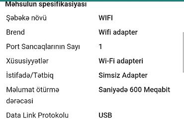 iphone notebook: Wifi qebuledici. Melumat oturme derecesi saniyede 600Meqabitdir — 5