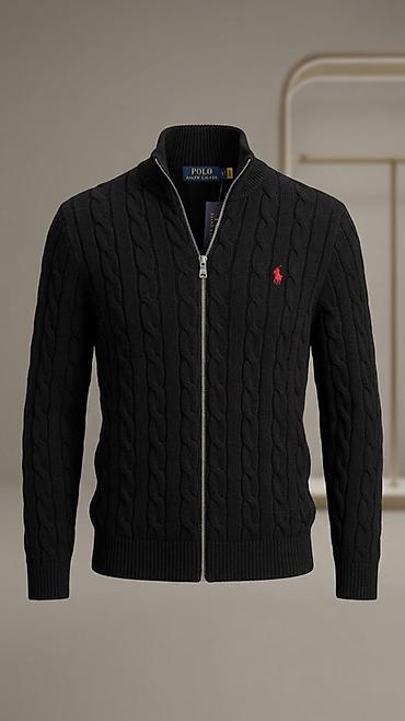 кардиган с мехом: Мужской свитер, XL, Polo Ralph Lauren, Новый, цвет - Черный — 1