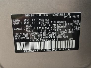 Subaru: Subaru Outback: 2016 г., 2.5 л, Вариатор, Бензин, Универсал — 16