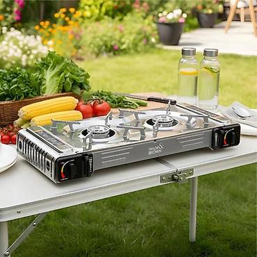 Oprema za kampovanje: Prijenosni dvostruki plinski rešo – Taylor & Brown - Dva snažna — 2