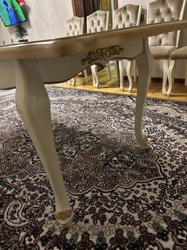 Masa və oturacaq dəstləri: Yemək otağı dəsti – masa və stullar - Klassik üslubda yemək masası — 10