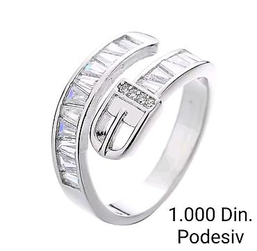 deverski prsten: Elegantni posrebreni podesivi prsten od hirurskog čelika sa žigom — 4