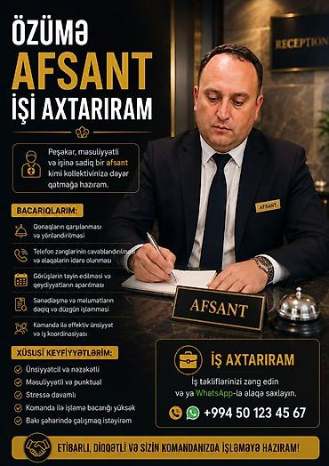 Administratorlar, idarəçilər: Administrator, 43 yaş, 5 ildən artıq təcrübə, Restoran — 1