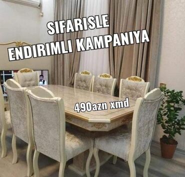 Masalar: Qonaq otağı üçün, Yeni, 6 stul