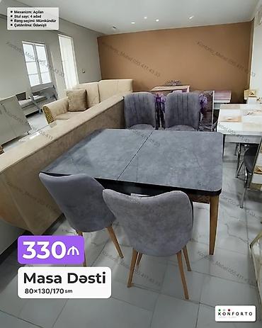 Məhsul: Masa dəsti - Mexanizm: Açılan - Ölçü: 80×130/170 sm (açıqda