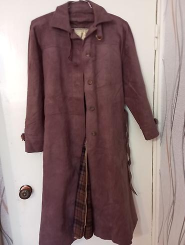 moda larissa плащ: Пальто, Классика, Осень-весна, Замша, Длинная модель, В клетку — 1