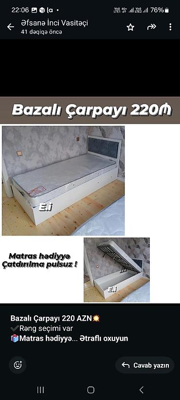matras üzlüyü: Birnəfərlik, Bazalı, Pulsuz matras, Siyirməsiz, Azərbaycan — 4
