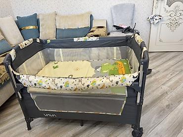 usaq ucun manejler: VAVA uşaq beşik–maney (portativ playpen) - Ölçü: təxmini 100×60 sm — 8