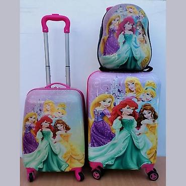 Rančevi, torbe i koferi: Dečiji set kofera sa motivima princeza - Set od 3 dela: tvrdi kofer — 1
