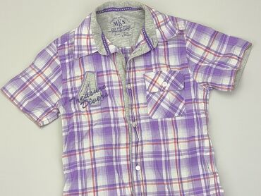 body krótki rękaw 56: Shirt 2-3 years, condition - Good, pattern - Cell, color - Lilac
