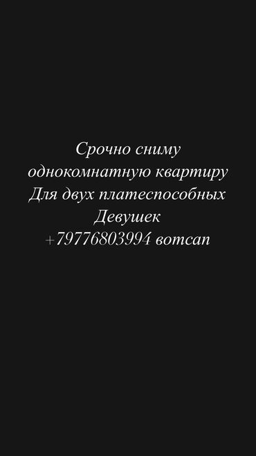 сниму квартиру: 1 бөлмө, Менчик ээси, Чогуу жашоосу жок