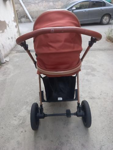 Uşaq dünyası: Uşaq arabası – qızılı-kərpic rəng kombinasiyalı, dərin beşiklikli — 6