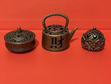 Digər dəstlər və servizlər: Məhsul: Kiçik ölçülü bürünc tonlarda ətir qabları dəsti Təsvir: - 3 — 10