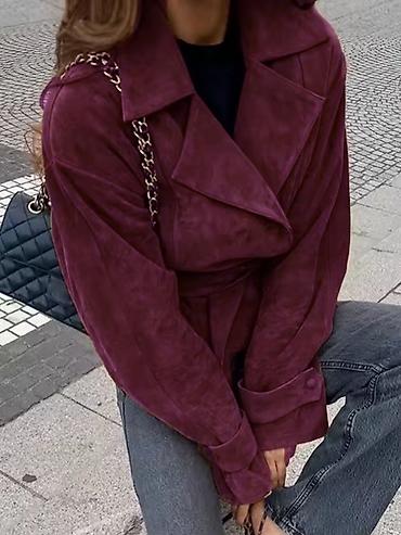 Kožne jakne: 🔥Ženska kraća jakna od smeđeg velura/ — 8